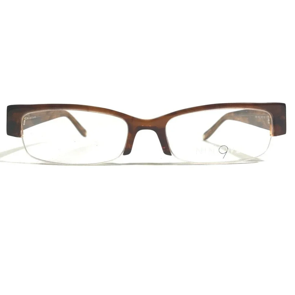 Nine West Petite Eyeglasses Frames 316 FM5 Brown Rectangular Half Rim 49-16-140
